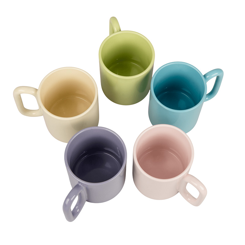 Color matte mug for sublimation with oval handle