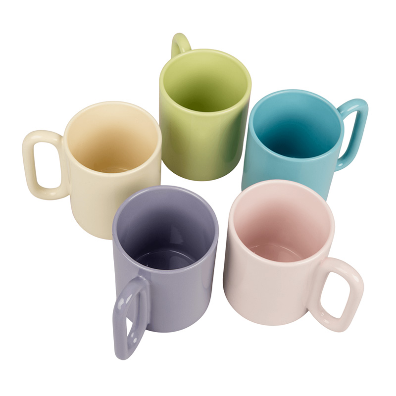 Color matte mug for sublimation with oval handle