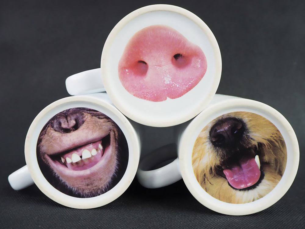 Sublimation mug with pattern on the bottom - monkey