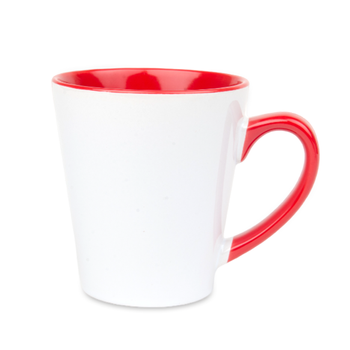 Latte mug for sublimation with colour handle and inside