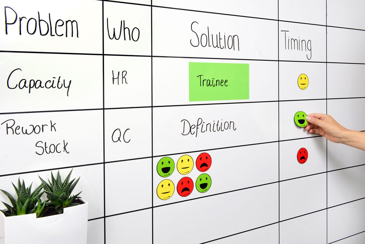 Round magnets - faces: neutral, smile, sad