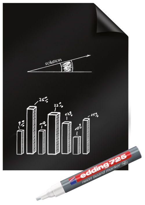 Magic Chart - elektrostatyczny niesuchościeralny flipchart z markerem - czarny