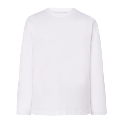 Koszulka dziecięca Longsleeve z długim rękawem do nadruku Kolor: biały Rozmiar: 146 - 152 cm