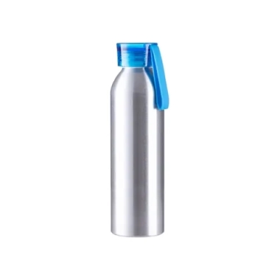 Metalowy bidon do sublimacji i graweru z zakrętką i paskiem, kolor niebieski 650 ml