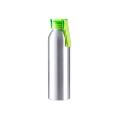 Metalowy bidon do sublimacji i graweru z zakrętką i paskiem, kolor jasnozielony 650 ml