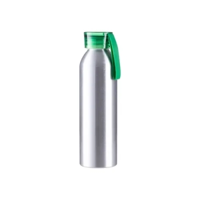 Metalowy bidon do sublimacji i graweru z zakrętką i paskiem, srebrny 650 ml