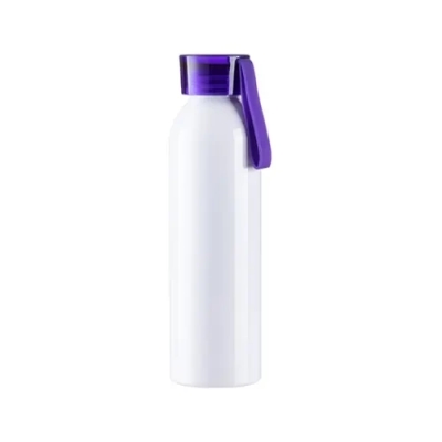 Metalowy bidon do sublimacji i graweru z zakrętką i paskiem, biały 650 ml