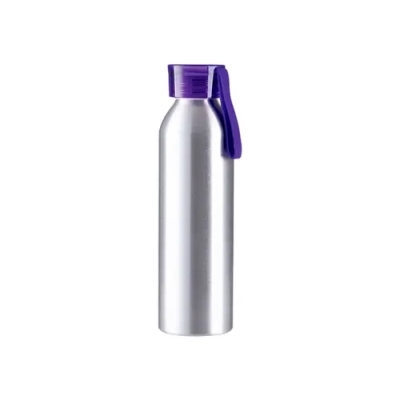 Metalowy bidon do sublimacji i graweru z zakrętką i paskiem, kolor fioletowy 650 ml