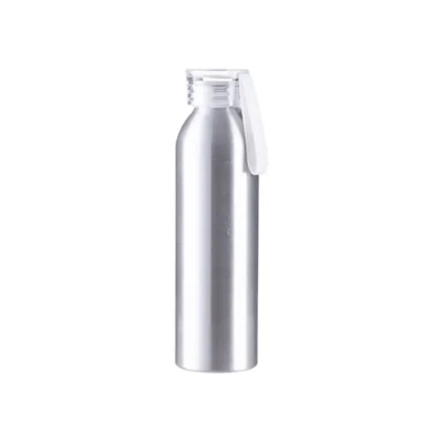Metalowy bidon do sublimacji i graweru z zakrętką i paskiem, kolor przezroczysty, 650 ml