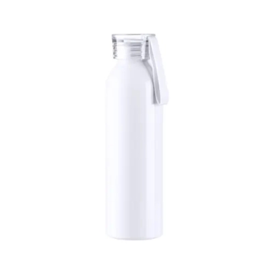 Metalowy bidon do sublimacji i graweru z przezroczystą zakrętką i paskiem, 650 ml