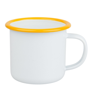 Emaliowany stalowy kubek do sublimacji - kolorowy rant