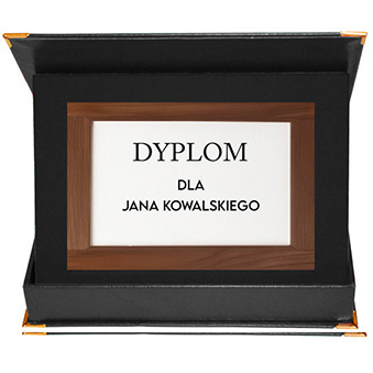 Navy blue case to wood base A5 (152 x 203 mm) - horizontal