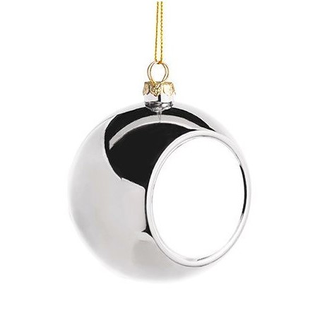 Bombka choinkowa do sublimacji, kolor - srebrny, 8 cm