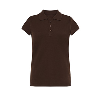 T-shirt Polo standard damski Kolor: brązowy Rozmiar: S