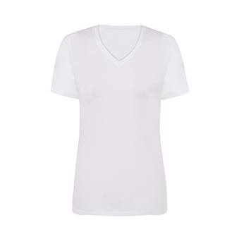 Koszulka damska V-neck do nadruku Kolor: biały Rozmiar: S