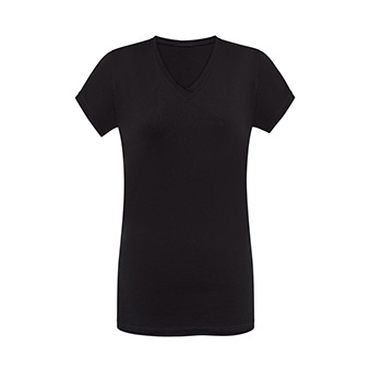 Koszulka damska V-neck bez obszycia do nadruku Kolor: czarny Rozmiar: XL