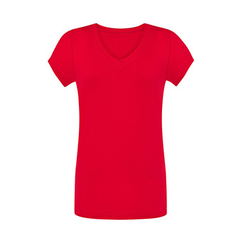 Koszulka damska V-neck SCL do nadruku Kolor: czerwony Rozmiar: S