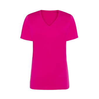 Koszulka damska V-neck do nadruku Kolor: fuksja Rozmiar: S