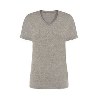 Koszulka damska V-neck do nadruku Kolor: szary melanż Rozmiar: S