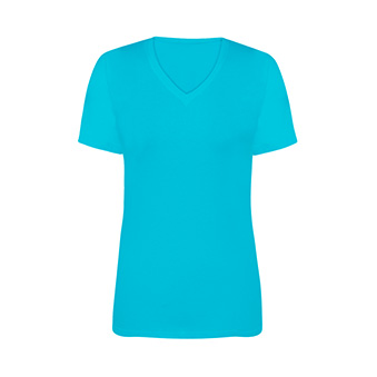 Koszulka damska V-neck do nadruku Kolor: turkusowy Rozmiar: S