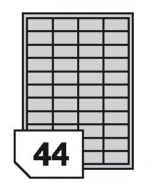Self-adhesive glossy white photo labels for inkjet printers - 44 labels on a sheet