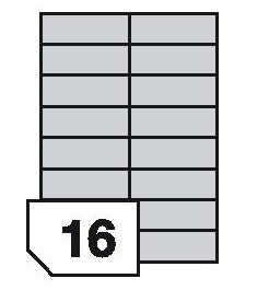 Self-adhesive polyester film labels for laser printers and copiers - 16 labels on a sheet