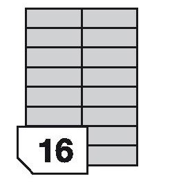 Samoprzylepne etykiety foliowe poliestrowe do drukarek laserowych i kopiarek - 16 etykiet na arkuszu