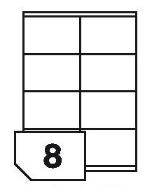 Self-adhesive labels for all types of printers - 8 labels on a sheet