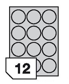 Self-adhesive labels for all types of printers- 12 labels on a sheet