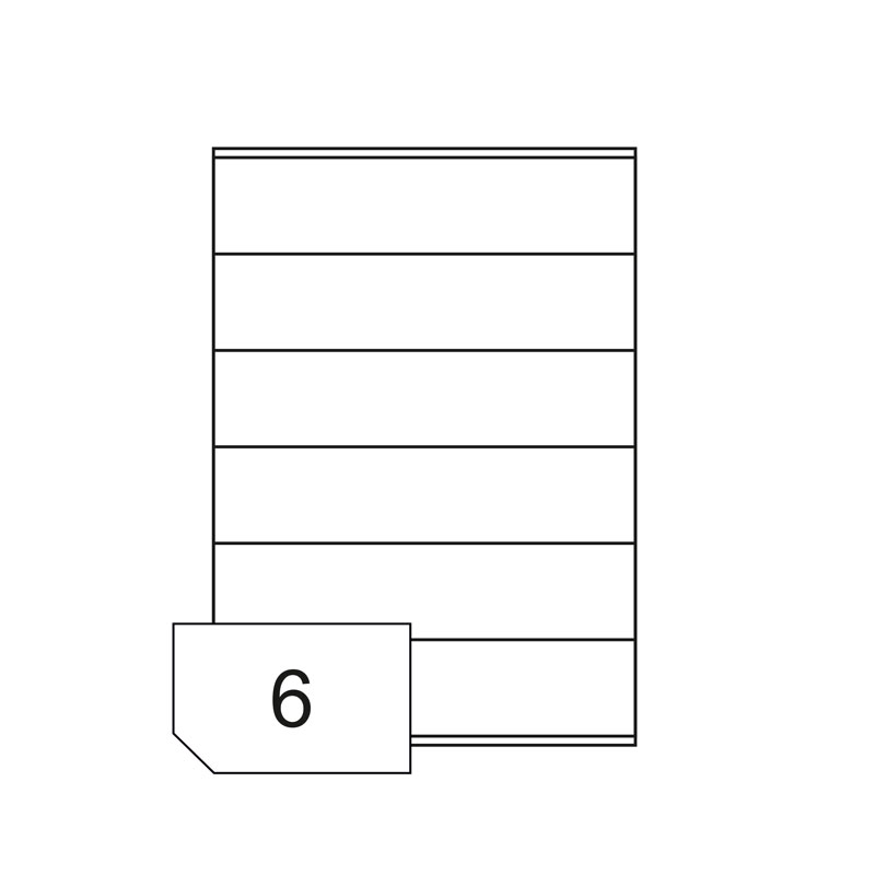 Samoprzylepne etykiety papierowe do drukarek laserowych i kopiarek - 6 etykiet na arkuszu