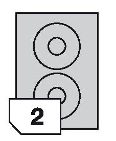 Samoprzylepne etykiety papierowe CD / DVD fotograficzne do drukarek laserowych i kopiarek - 2 etykiety na arkuszu