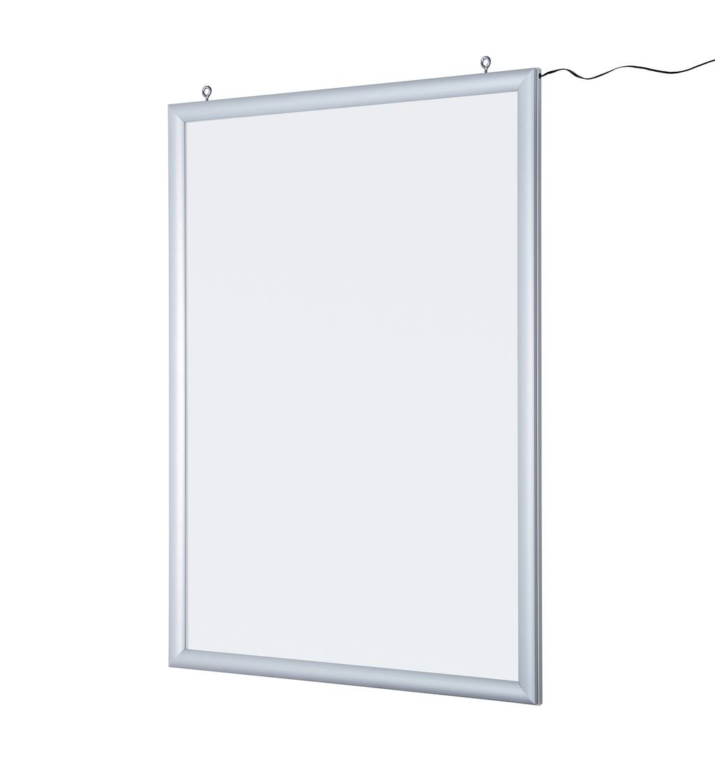 Double-sided LED poster frame with sharp corners