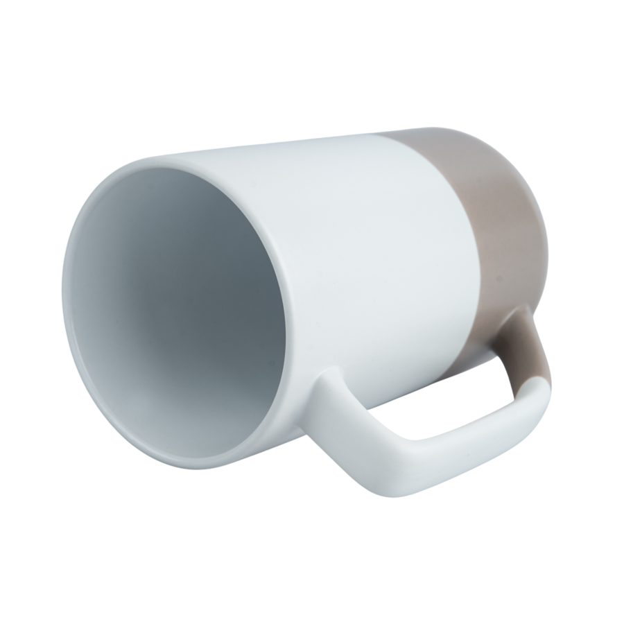 White sublimation mug - big with colored base